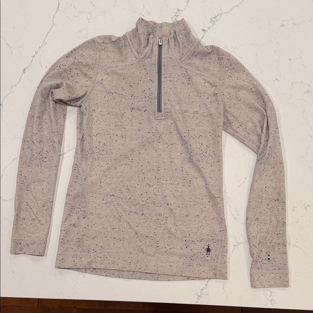 Smartwool Speckled Zip-Up with Colorful Trim